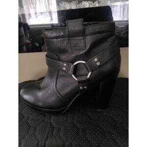 Harley Davidson Women's Size 9 Black Leather Booties Heels